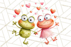 Valentine Frog Clipart PNG, Cute Valentine Frogs, Kids Product Image 5
