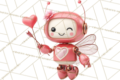 Valentine Robot Clipart PNG, Cute Valentine Robots, Kids Product Image 5
