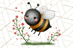 Happy Bug Friends Clipart, Ladybugs, Bees, Butterflies Png Product Image 5