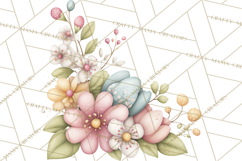 Spring Garden Animals Clipart, Cute Pastel Bunny Chick Lamb Product Image 5