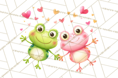 Valentine Frog Clipart PNG, Cute Valentine Frogs, Kids Product Image 2