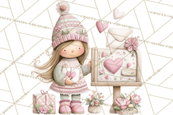 Valentine Gnome Clipart PNG, Gnome Girl Valentine Clip Art Product Image 2