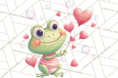 Valentine Frog Clipart PNG, Cute Valentine Frogs, Kids Product Image 3