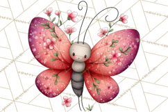 Happy Bug Friends Clipart, Ladybugs, Bees, Butterflies Png Product Image 3