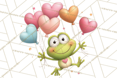 Valentine Frog Clipart PNG, Cute Valentine Frogs, Kids Product Image 4