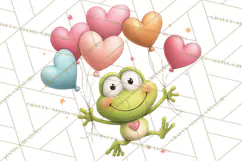 Valentine Frog Clipart PNG, Cute Valentine Frogs, Kids Product Image 4