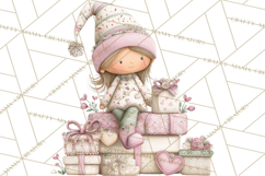 Valentine Gnome Clipart PNG, Gnome Girl Valentine Clip Art Product Image 4