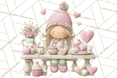 Valentine Gnome Clipart PNG, Gnome Girl Valentine Clip Art Product Image 2