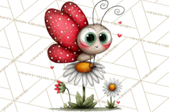 Happy Bug Friends Clipart, Ladybugs, Bees, Butterflies Png Product Image 3