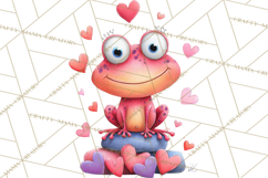 Valentine Frog Clipart PNG, Cute Valentine Frogs, Kids Product Image 3