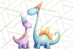 Dinosaur Birthday Clipart PNG, Watercolor Dino Birthday Product Image 3