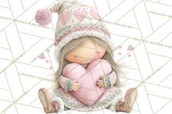 Valentine Gnome Clipart PNG, Gnome Girl Valentine Clip Art Product Image 4