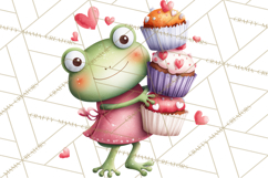 Valentine Frog Clipart PNG, Cute Valentine Frogs, Kids Product Image 4