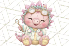 Dinosaur Dentist Clipart Cute Pediatric Dental PNG Product Image 4