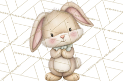 Spring Garden Animals Clipart, Cute Pastel Bunny Chick Lamb Product Image 2