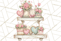 Rustic Valentine Decor Clipart, Burlap Heart PNG Product Image 2