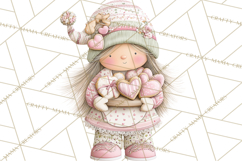 Valentine Gnome Clipart PNG, Gnome Girl Valentine Clip Art Product Image 3