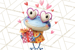 Valentine Frog Clipart PNG, Cute Valentine Frogs, Kids Product Image 3