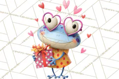 Valentine Frog Clipart PNG, Cute Valentine Frogs, Kids Product Image 3