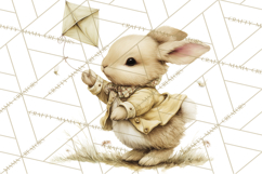 Vintage Spring Bunny Clipart, Whimsical Bunny Gardening Product Image 4