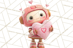 Valentine Robot Clipart PNG, Cute Valentine Robots, Kids Product Image 4