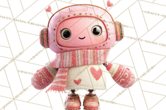 Valentine Robot Clipart PNG, Cute Valentine Robots, Kids Product Image 5