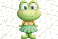 Cute Frog Couple Clipart, Baby Frogs Romantic Png Product Image 5