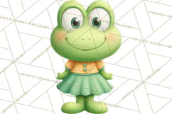 Cute Frog Couple Clipart, Baby Frogs Romantic Png Product Image 5
