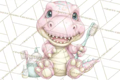 Dinosaur Dentist Clipart Cute Pediatric Dental PNG Product Image 5