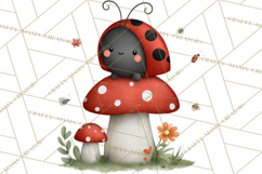 Happy Bug Friends Clipart, Ladybugs, Bees, Butterflies Png Product Image 5