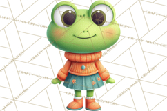 Cute Frog Couple Clipart, Baby Frogs Romantic Png Product Image 2