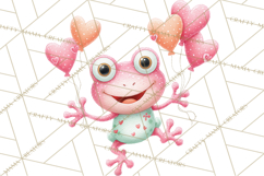 Valentine Frog Clipart PNG, Cute Valentine Frogs, Kids Product Image 3