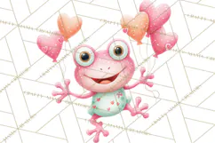 Valentine Frog Clipart PNG, Cute Valentine Frogs, Kids Product Image 3