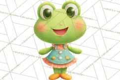 Cute Frog Couple Clipart, Baby Frogs Romantic Png Product Image 3