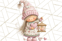 Valentine Gnome Clipart PNG, Gnome Girl Valentine Clip Art Product Image 3