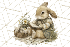 Vintage Spring Bunny Clipart, Whimsical Bunny Gardening Product Image 4