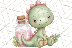 Dinosaur Dentist Clipart Cute Pediatric Dental PNG Product Image 4
