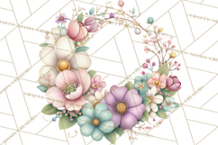 Spring Garden Animals Clipart, Cute Pastel Bunny Chick Lamb Product Image 5