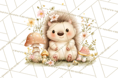 Baby Forest Animals Clipart PNG, Cute Spring Woodland Animal Product Image 5