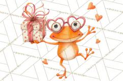 Valentine Frog Clipart PNG, Cute Valentine Frogs, Kids Product Image 2