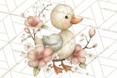 Spring Garden Animals Clipart, Cute Pastel Bunny Chick Lamb Product Image 2