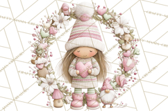Valentine Gnome Clipart PNG, Gnome Girl Valentine Clip Art Product Image 3