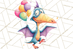 Dinosaur Birthday Clipart PNG, Watercolor Dino Birthday Product Image 4