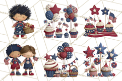 Patriotic Kids Clipart for 4th of July, USA Children PNG Product Image 9