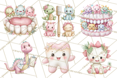 Dinosaur Dentist Clipart Cute Pediatric Dental PNG Product Image 9