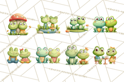 Cute Frog Couple Clipart, Baby Frogs Romantic Png Product Image 7