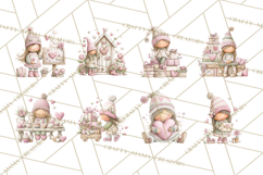 Valentine Gnome Clipart PNG, Gnome Girl Valentine Clip Art Product Image 4