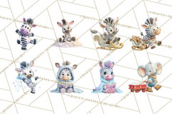 Winter Safari Baby Animals Clipart PNG Cute Holiday Clip Art Product Image 7