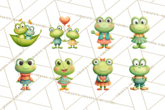 Cute Frog Couple Clipart, Baby Frogs Romantic Png Product Image 3
