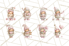 Valentine Gnome Clipart PNG, Gnome Girl Valentine Clip Art Product Image 8
